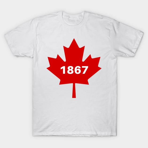 Canada 1867 Maple Leaf T-Shirt by YegMark